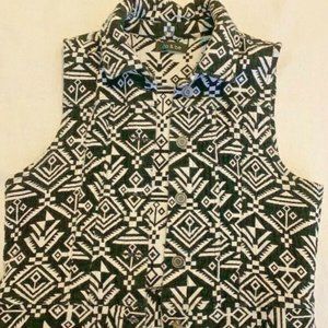 Do&Be Vest Ethnic Hippie Black White Size M.